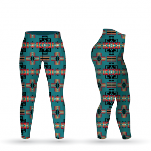 Teal aztec print Leggings